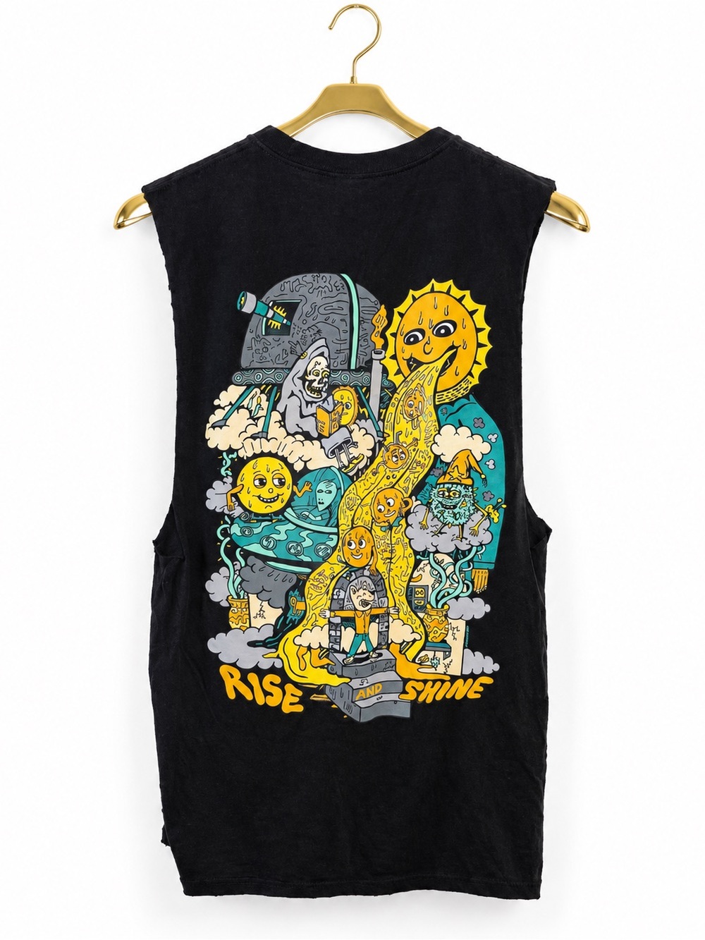 Killer Acid Limited Edition Rise & Shine Black Muscle Shirt Sleeveless Medium